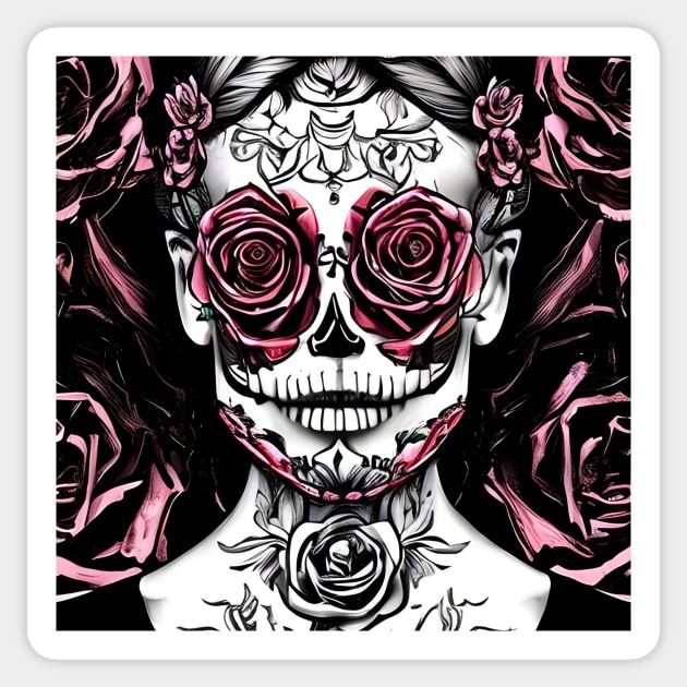 Skull Rose Eye Tattoo Sticker by animegirlnft